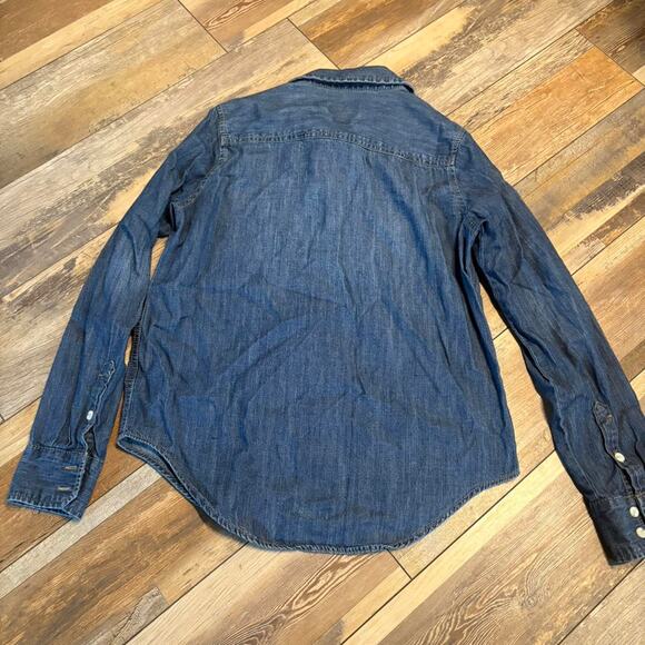 Blue denim button up shirt| Rodeo | Country Western Button down - Picture 2 of 5